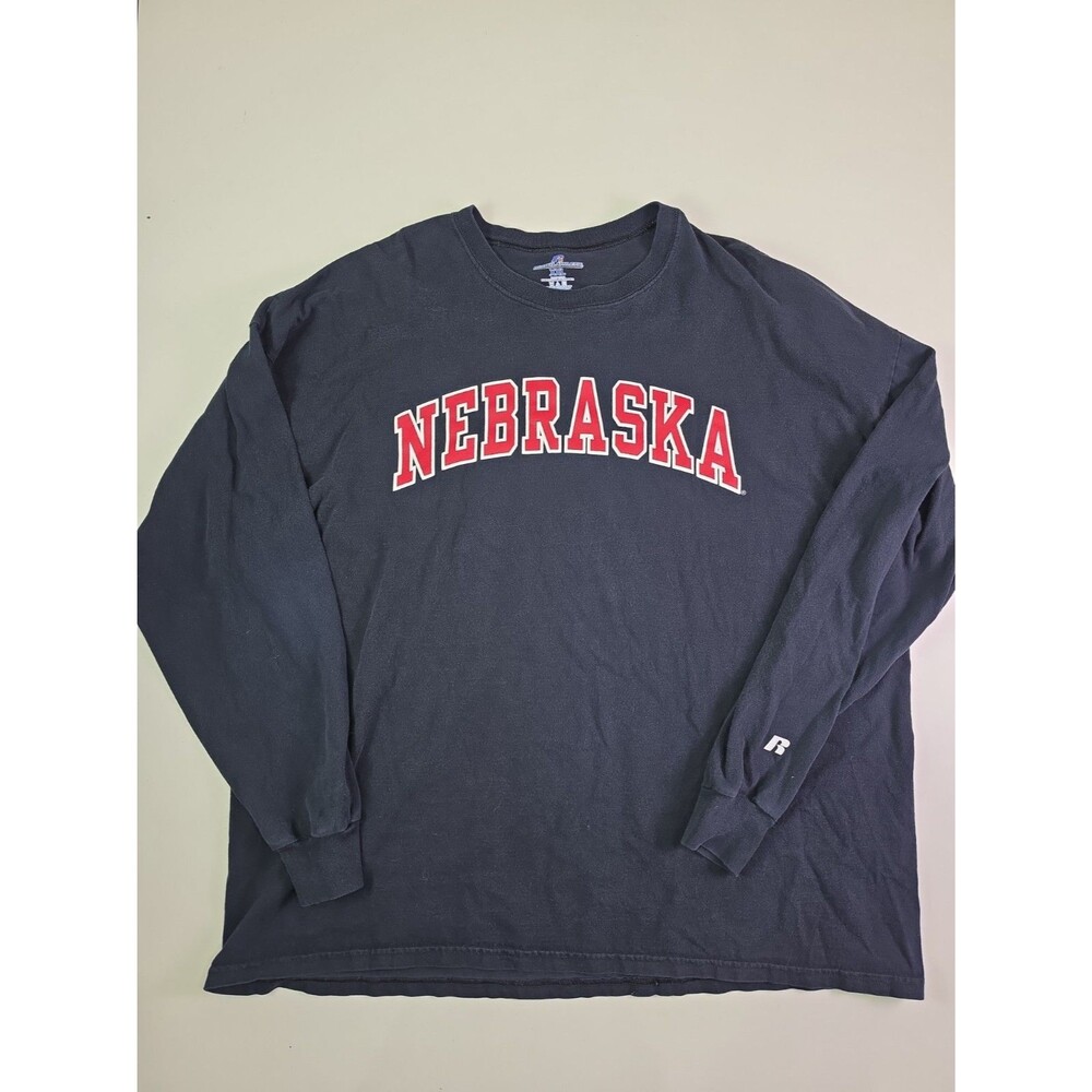 Vintage Russell Athletic Nebraska Cornhuskers Men Long Sleeve Black Crewneck XXL